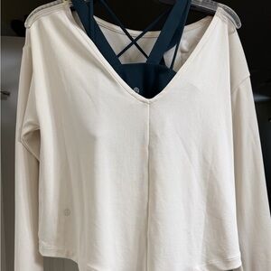 Lululemon  Cream softstreme boatneck long sleeve
